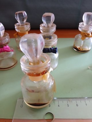 Lote 7 mini perfumeras hexagonales vintage