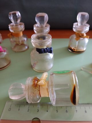Lote 7 mini perfumeras hexagonales vintage