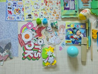 Set creativo carte decorate, adesivi, scrapbooking