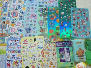Set creativo carte decorate, adesivi, scrapbooking
