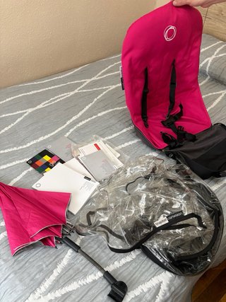 Bugaboo Camaleon Fucsia capazo + silla + extras