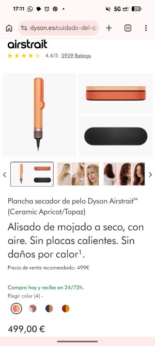 Plancha Secador Pelo Dyson Airstrait