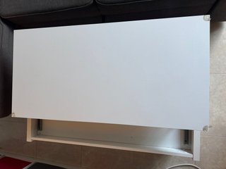 Mesa centro elevable blanca gran capacidad