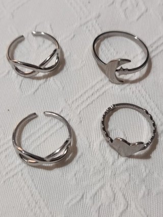 Lote 4 Anillos variados  Acero Ajustables