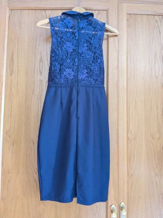 Vestido azul cuello Peter Pan talla 36