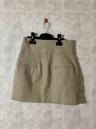 Falda Zara tiro alto beige Talla S