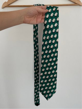 Corbata de seda con estampado de osos panda