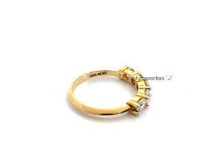 sortija oro 18k con piedra con circonita