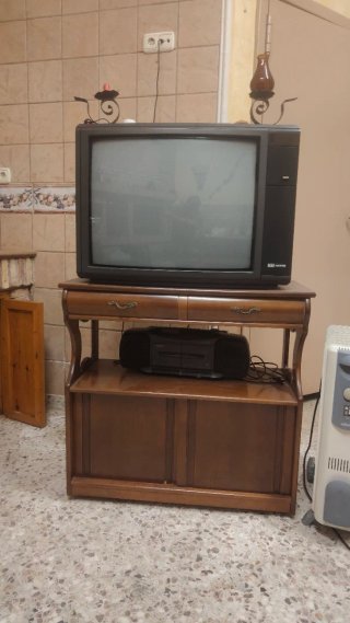 Mueble TV con estante, cajones y compartimentos