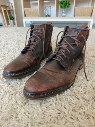 Botas Bugatti cuero marrón cremallera 44