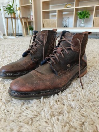 Botas Bugatti cuero marrón cremallera 44
