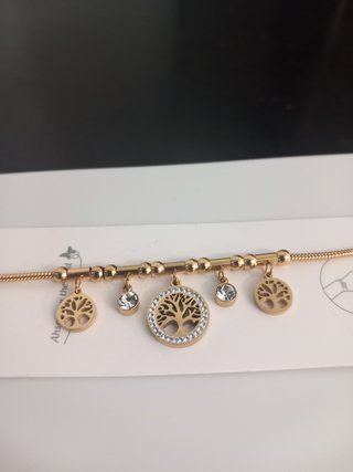 Pulsera árbol de la vida dorada