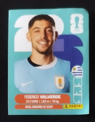 Cromo Mundial Fútbol 2026 Valverde, Kane, Vinicius