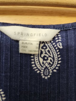 Vestido estampado azul y blanco