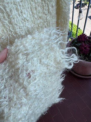 Capo spalla panna lana bouclé