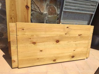Mesa y Banco Madera Maciza y Hierro