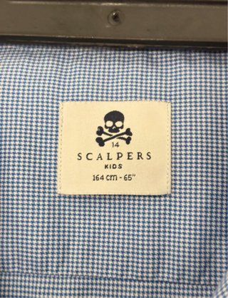 Camisa Scalpers azul a cuadros