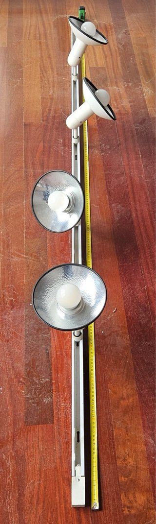 Carril de techo y luminarias 2m + 5 focos