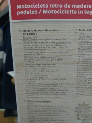 Moto de madera infantil Lidl