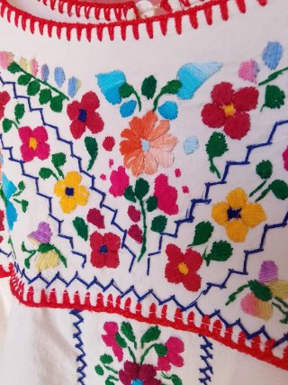 Vestido bordado algodón multicolor