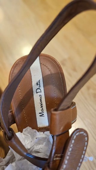 Sandalias Massimo Dutti Tacón Marrón