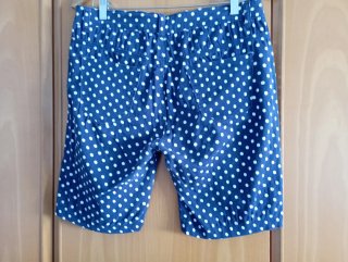 BERMUDAS DE MUJER AZUL CON LUNARES BLANCO