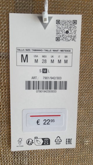 Camiseta dorada Zara manga larga
