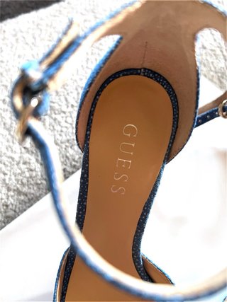 Sandali donna con tacco Guess turchese