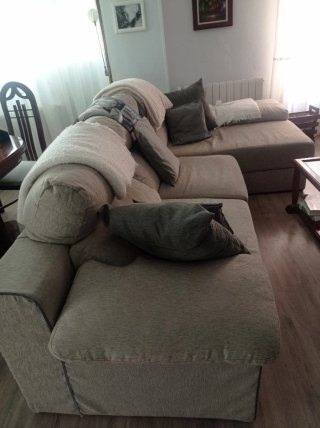 Sofá chaise longue tela