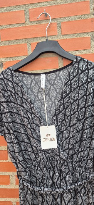 Vestido largo cruzado licra fría nuevo