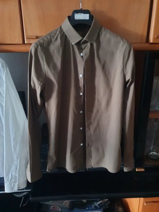 3 camicie uomo - grigio chiaro / bianca / marrone
