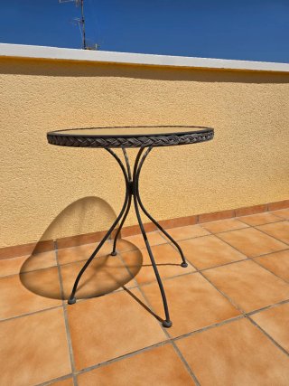 Mesa redonda terraza cristal (63.5 cm)