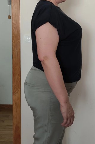 -Camiseta ancha negra Mango Talla L