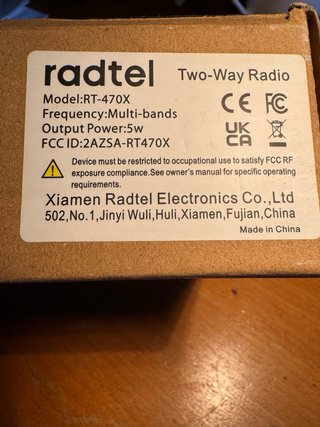 Walkie Talkie Radtel RT470X Negro