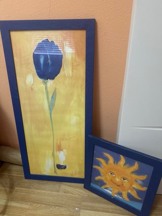 Cuadro Sol y Tulipán Azul