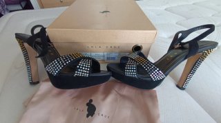 Sandalias de strass tacón 10cm plataforma