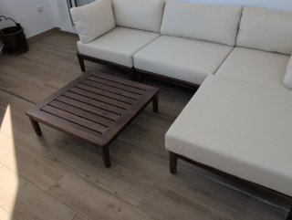 Mesa baja acacia maciza jardín