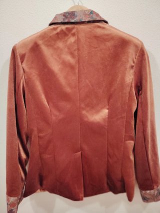 Americana terciopelo floral naranja