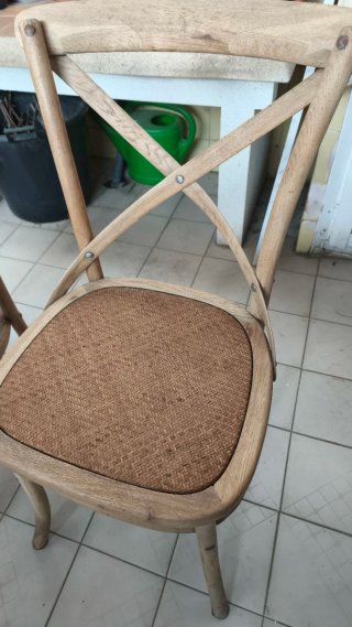 4 Sillas Provenza Ratán y Madera