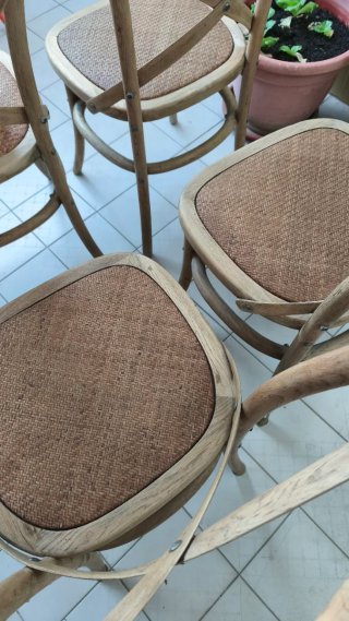 4 Sillas Provenza Ratán y Madera