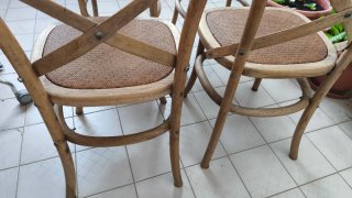 4 Sillas Provenza Ratán y Madera