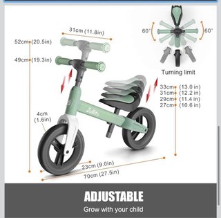 Bicicleta de equilibrio Jollito verde menta