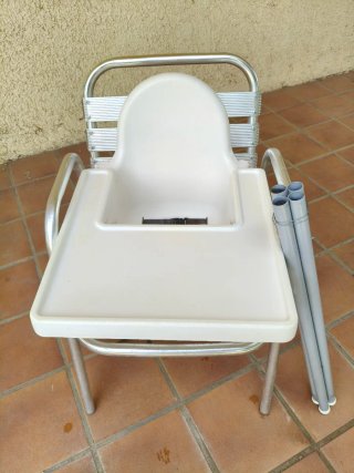 Trona Antilop Ikea bebé con bandeja y cinturón