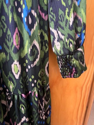 Vestido Zara estampado seda manga larga