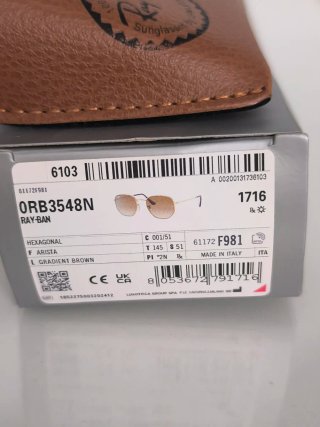 Gafas de sol Ray-Ban doradas y marrones originales