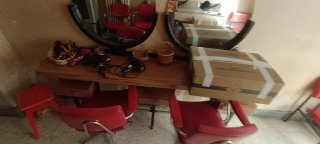 Secador Vintage con Sillas, Lava Cabezas y mueble