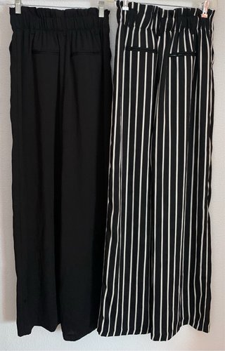 Pack pantalones negros y rayas negras y blancas