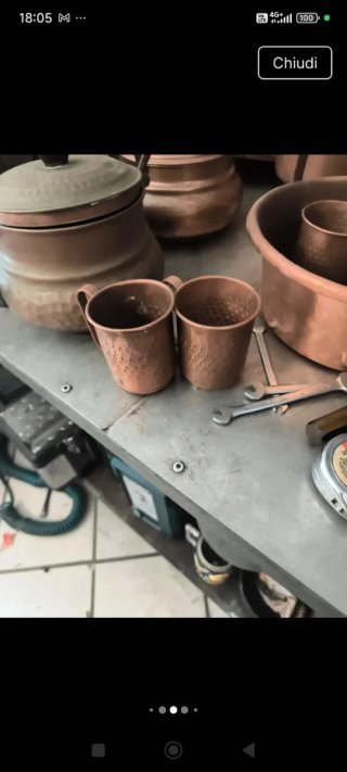 Tazza in rame martellato