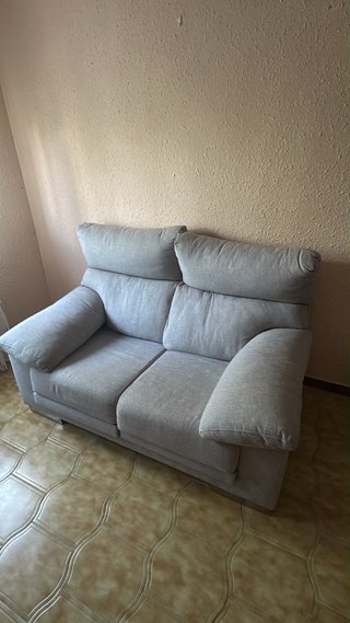 Sofá de 2 plazas de tela gris