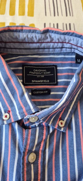 Camisa Springfield Rayas Azul y Rosa